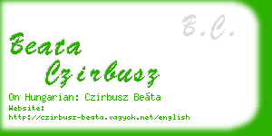 beata czirbusz business card